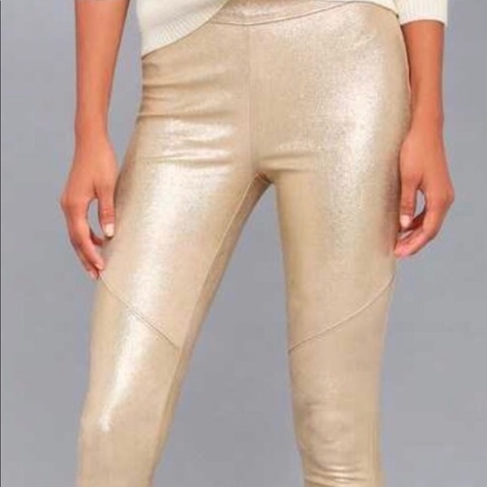 Gold metallic free people leggings!Brand new!